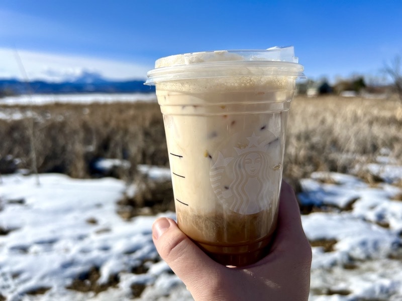 Starbucks iced shaken espresso in to go plastic cup