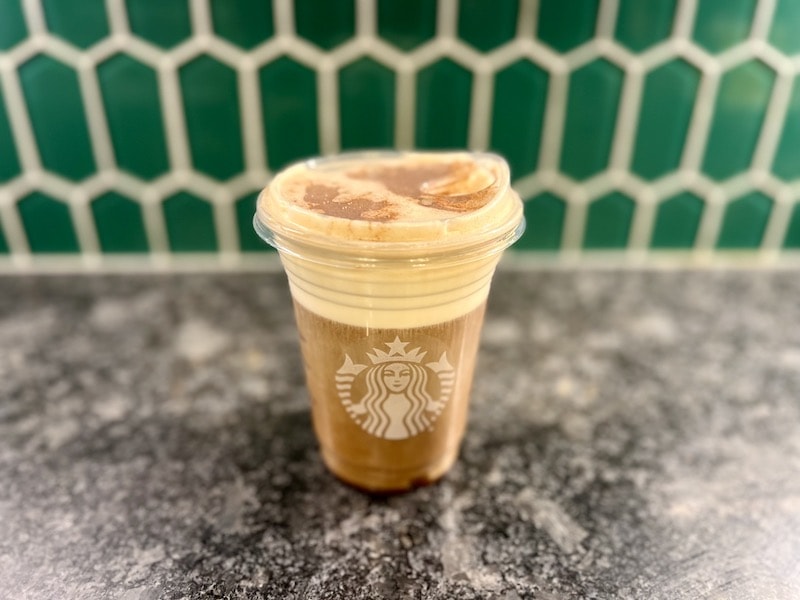 Starbucks cold brew with cinnamon sweet cream foam